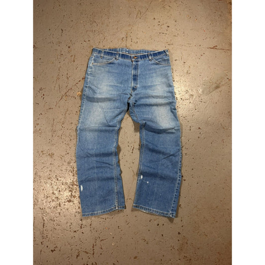 Vintage Distressed Orange Tag 1970s Denim Jeans