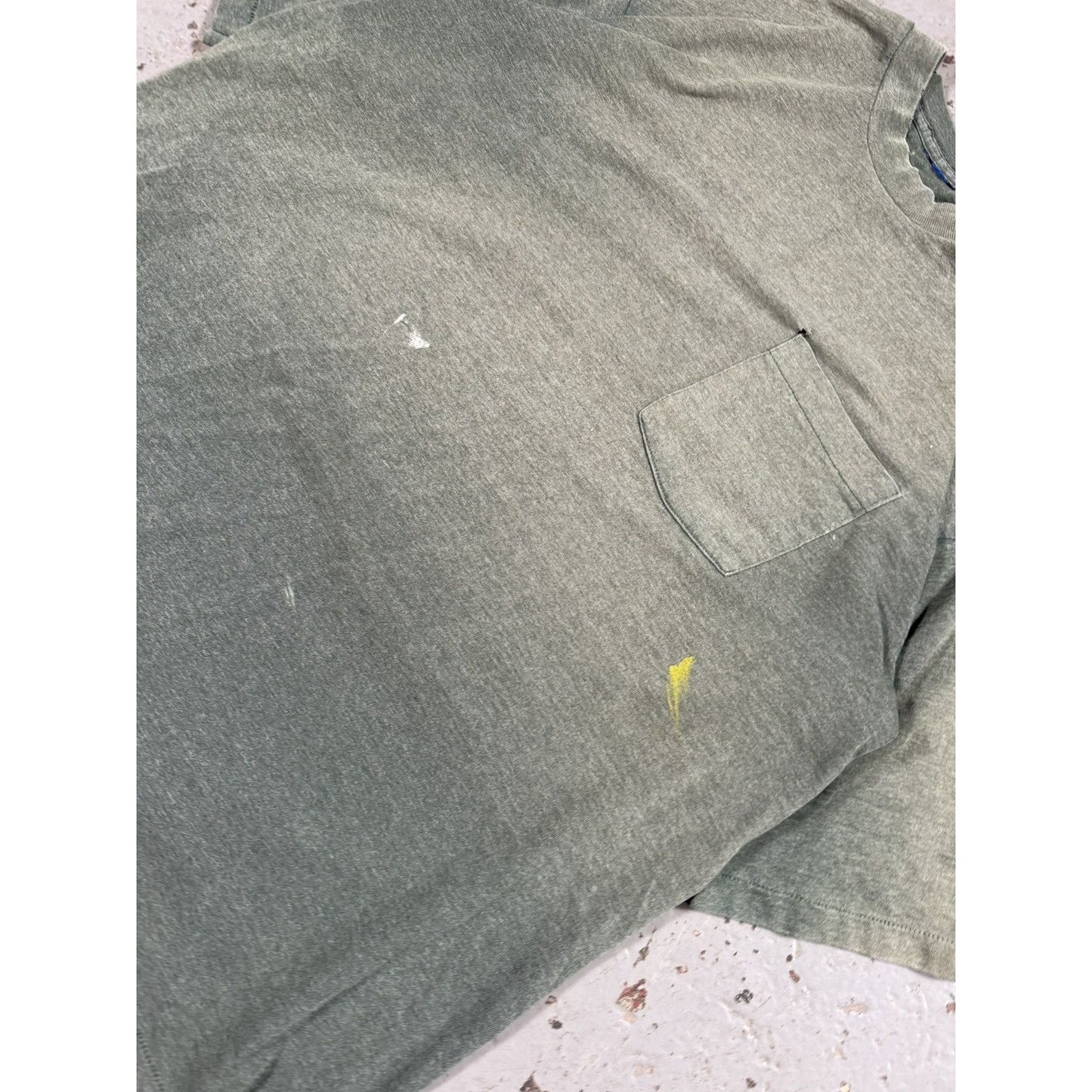 Vintage Single Stitch Sun Faded Blank Green Tee