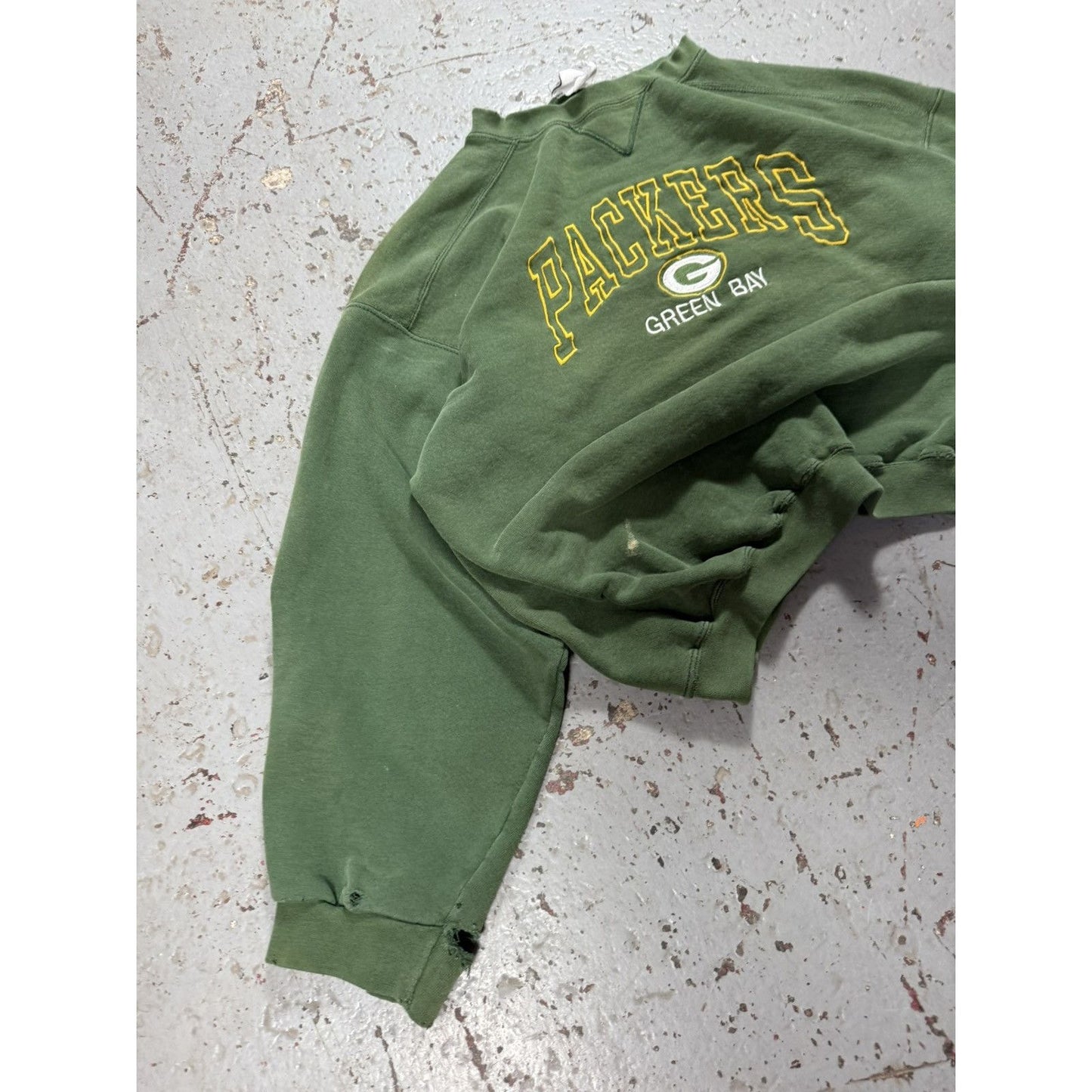 Vintage Thrashed Green Bay Packers Puma Sweater Distressed