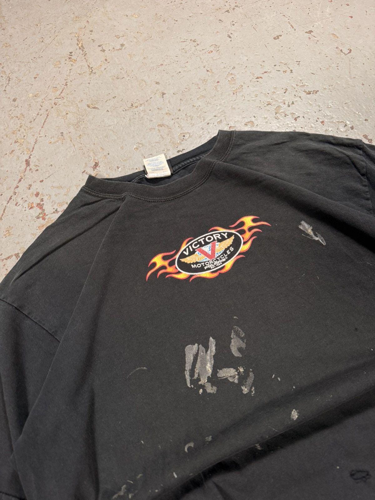 Vintage Distressed Victory Motorcycle Flame Tee