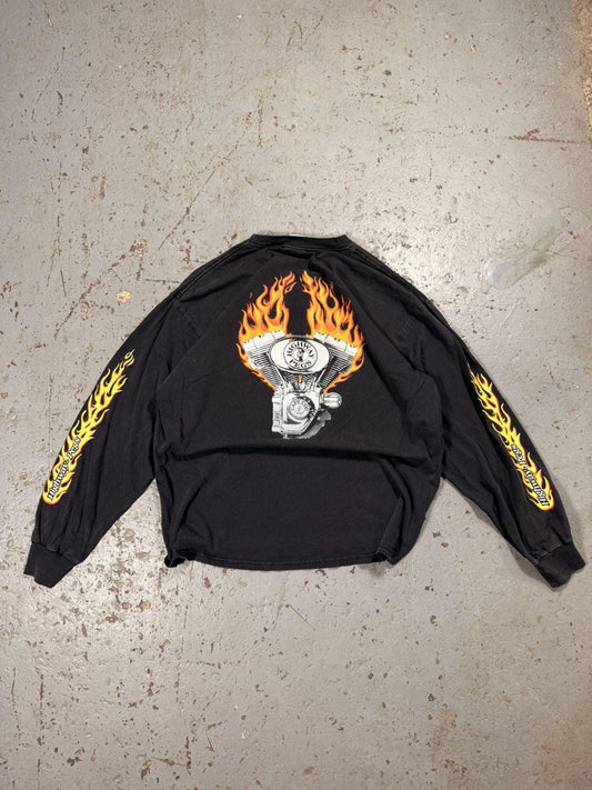 Vintage Harley Davidson V8 Flame Longsleeve Tee