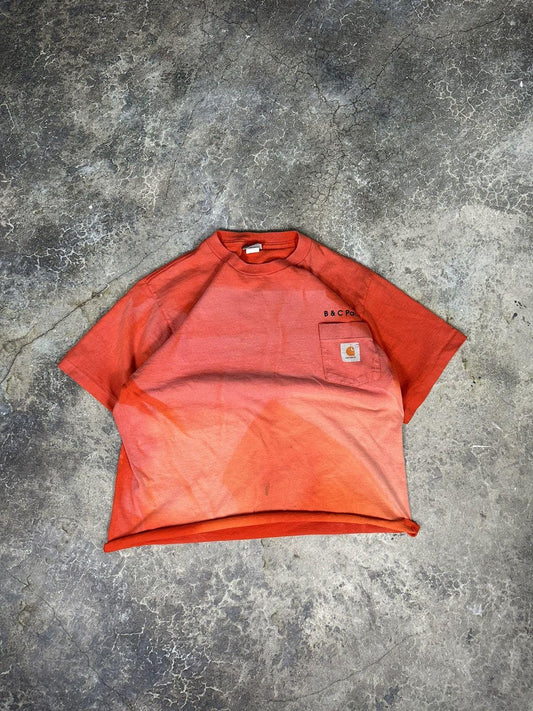 Crazy Burnt Orange sun faded Carhartt Tractor Tee