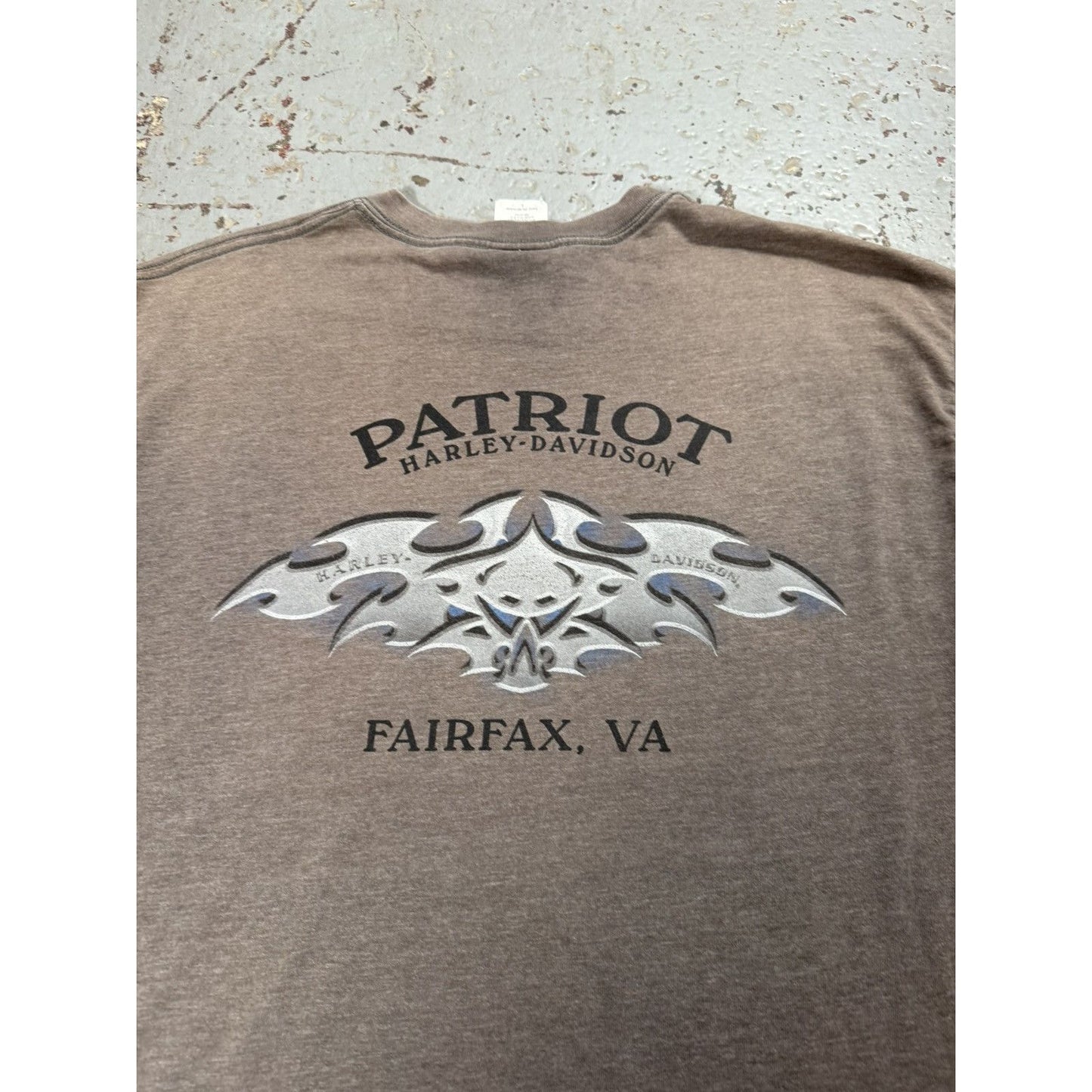 Vintage Ash Grey Neo Tribal Harley Davidson Tee