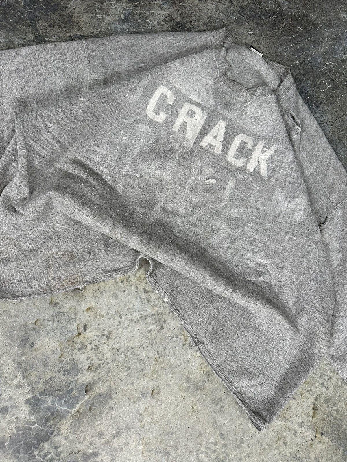 Vintage Thrashed Custom “CRACK” Starter Crewneck