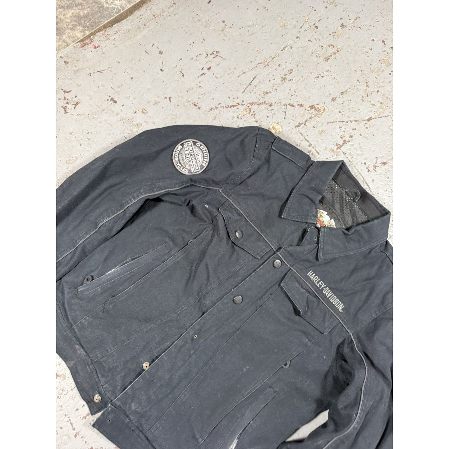 Vintage Harley Davidson Distressed Biker Jacket