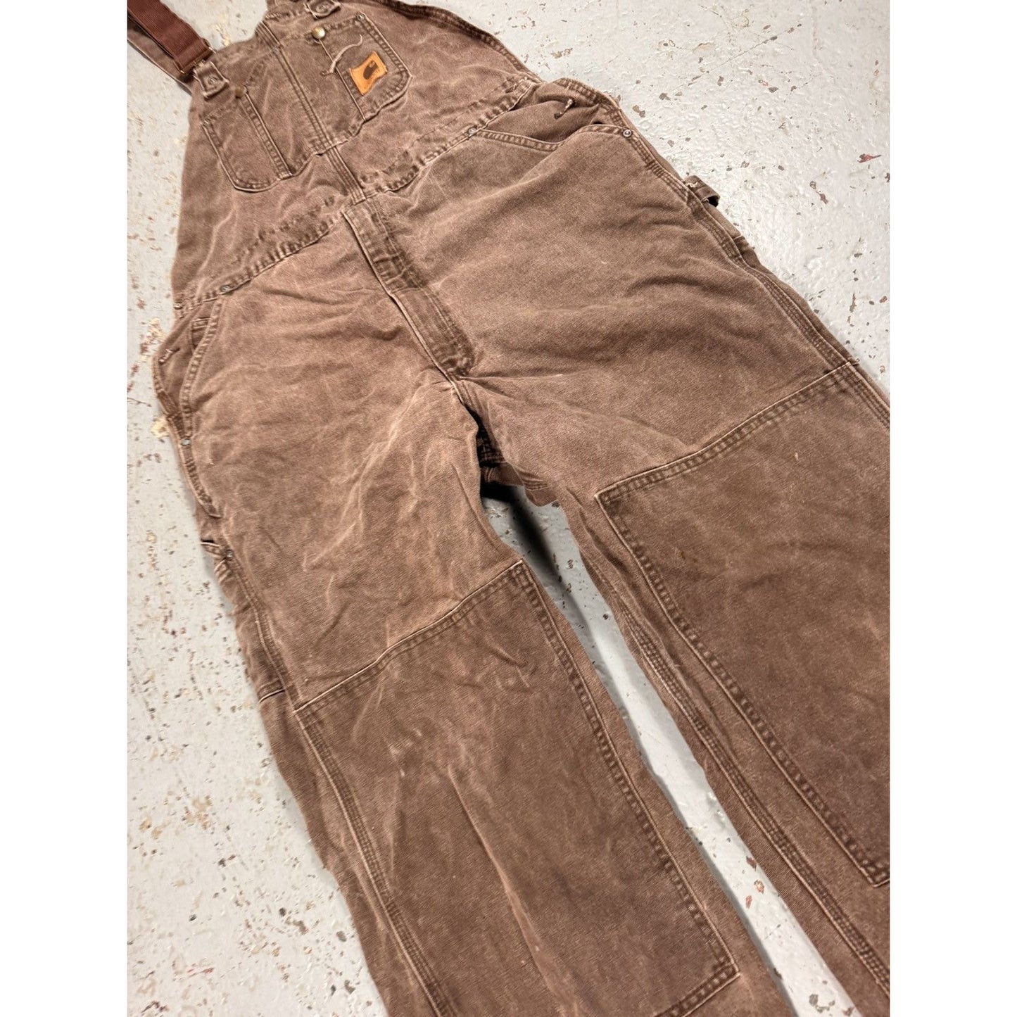 Vintage Distressed Carhartt Overalls Mocha Brown