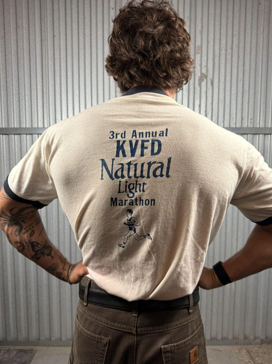 Vintage Single Stitch Natty Light Marathon Ringer Tee