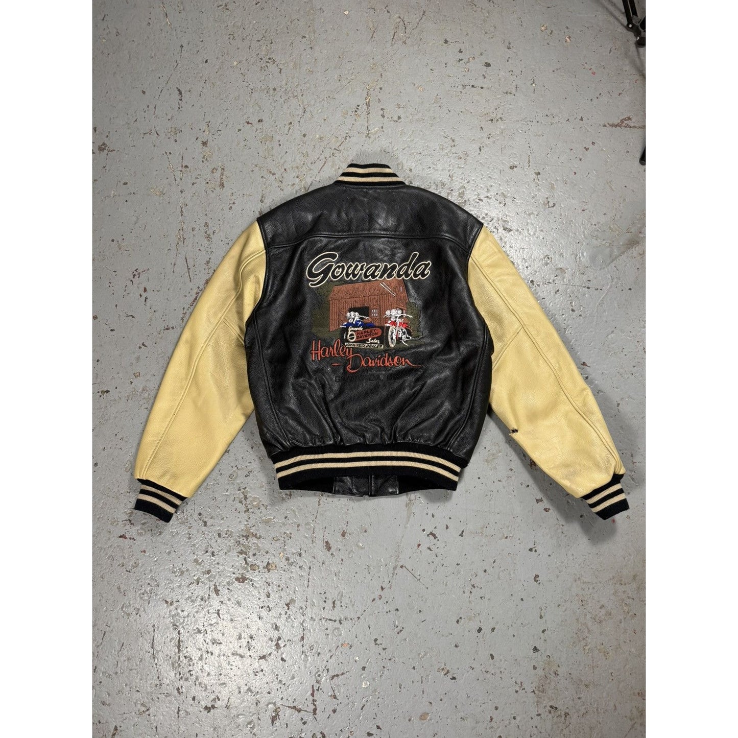 Insane Vintage Harley Davidson Leather 2 Tone Classic Jacket