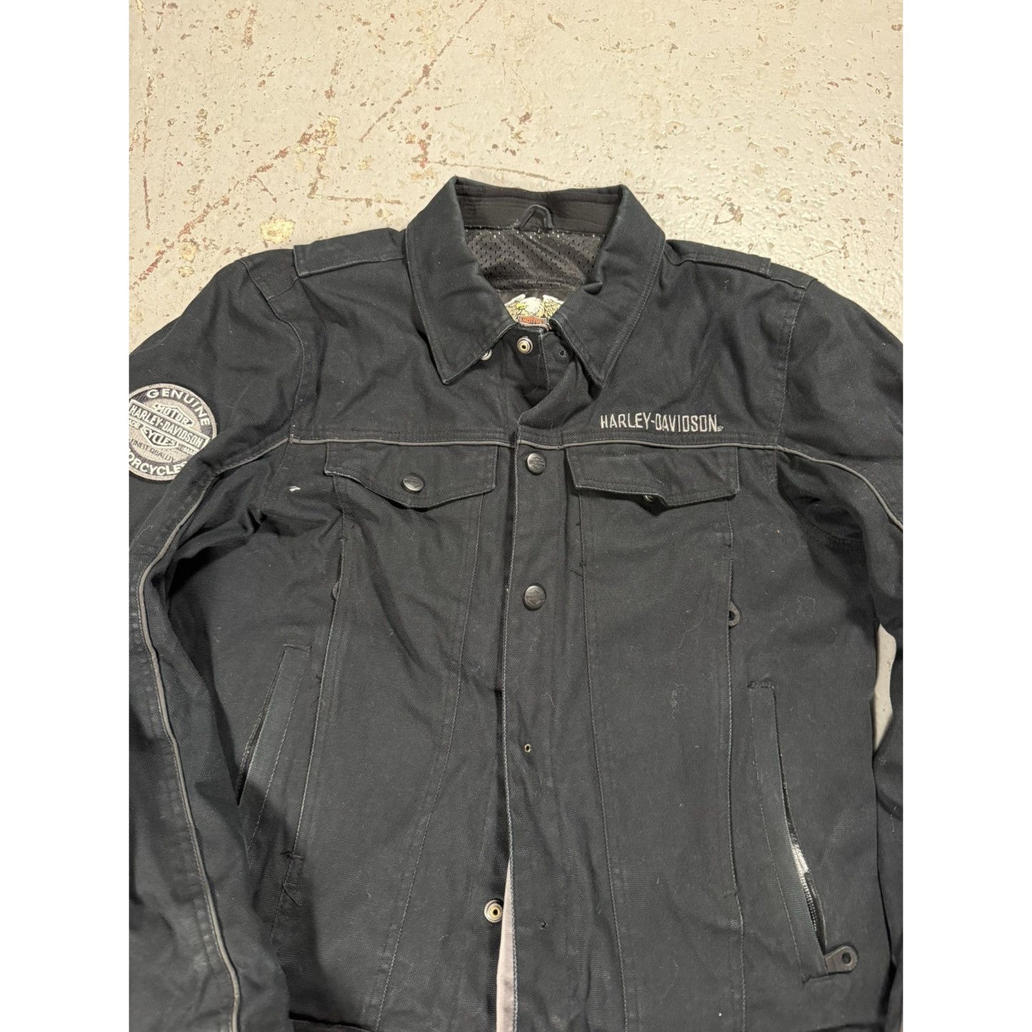 Vintage Harley Davidson Distressed Biker Jacket