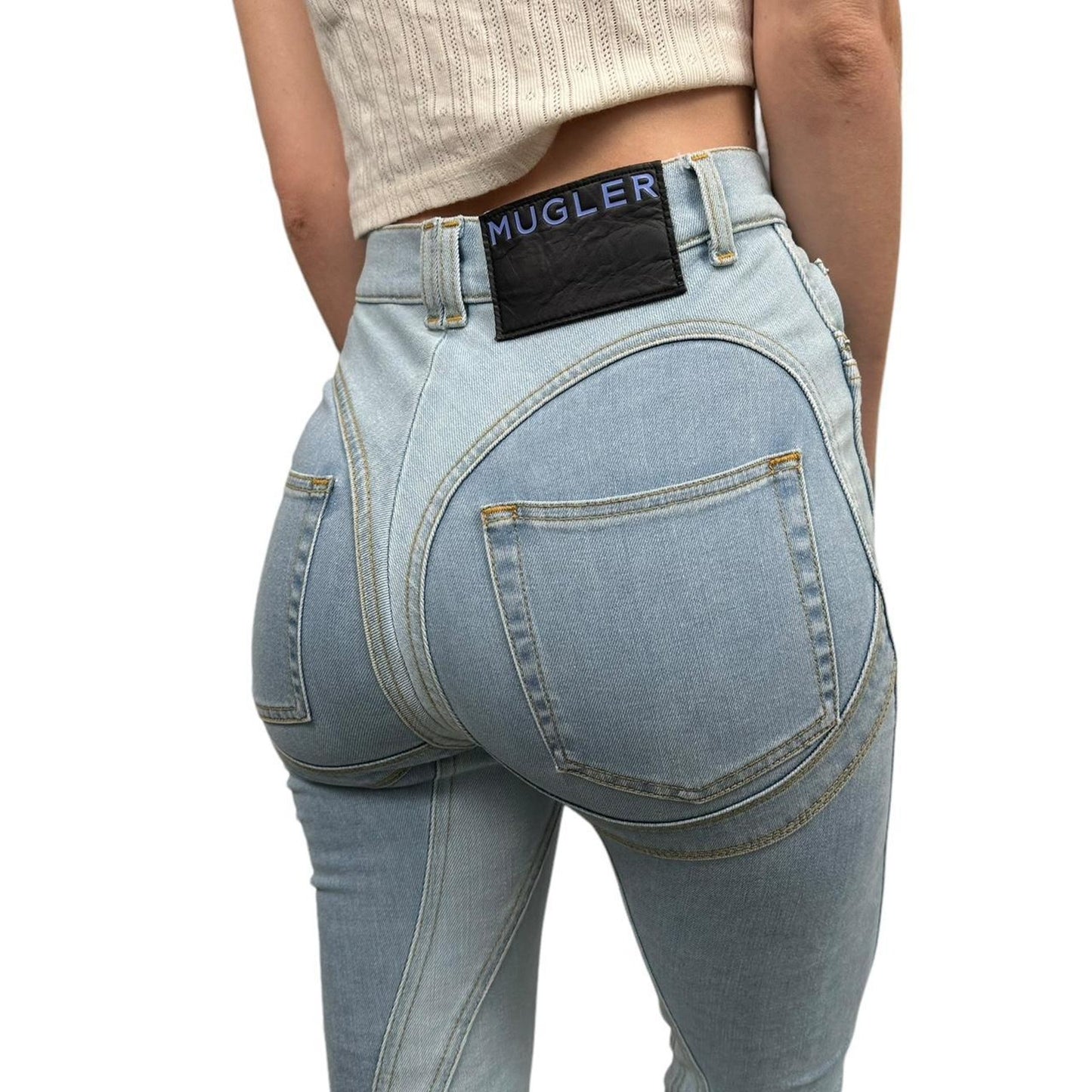 Mugler 2 Tone denim jeans