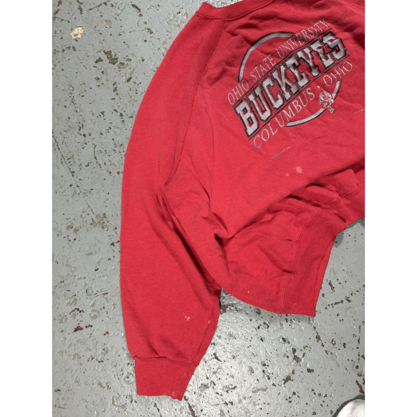Vintage Distressed Sun Faded Ohio State Buckeyes Sweater