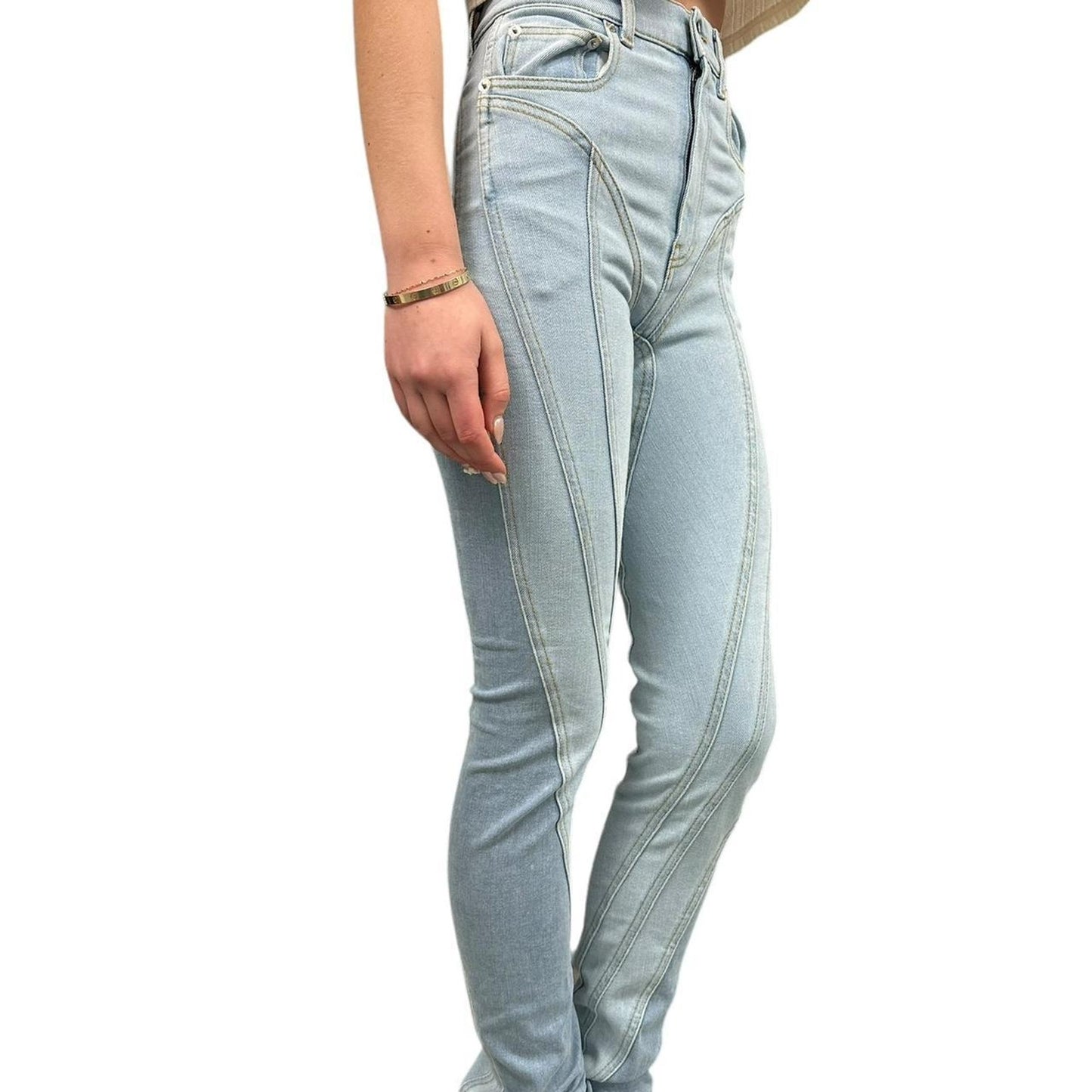 Mugler 2 Tone denim jeans
