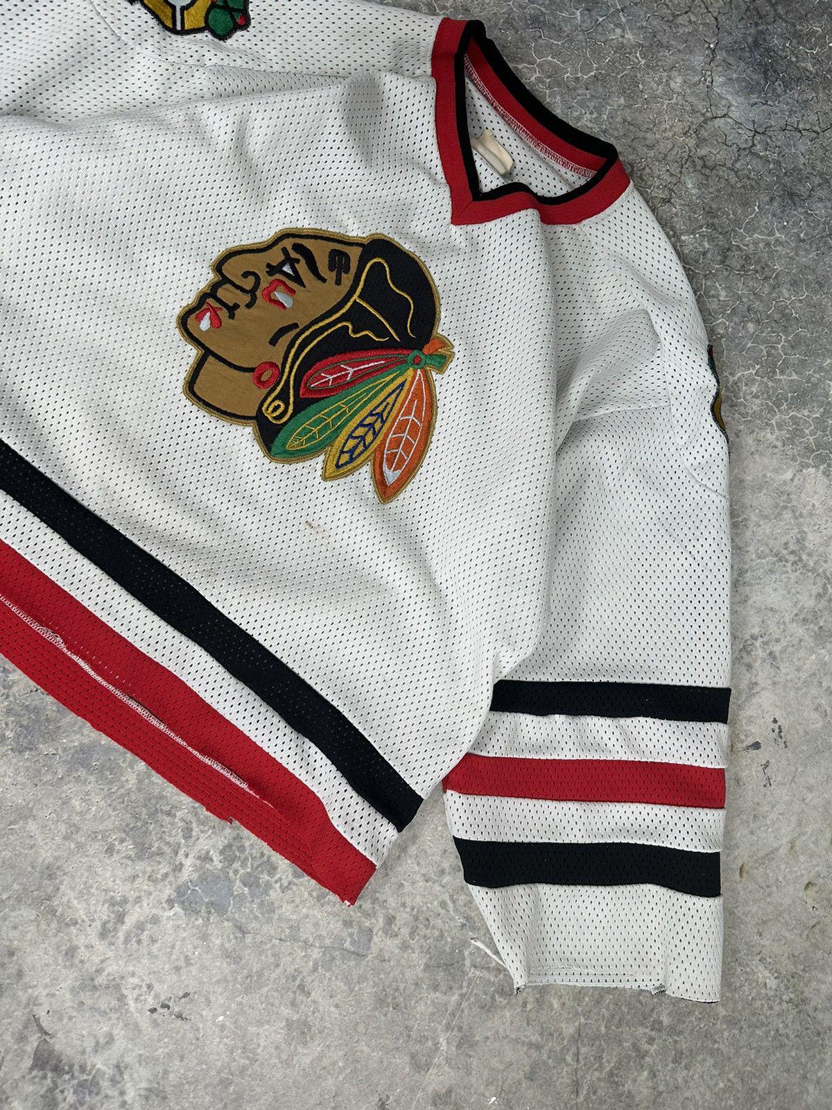 Vintage Black Hawks Thrashed Mesh Jersey