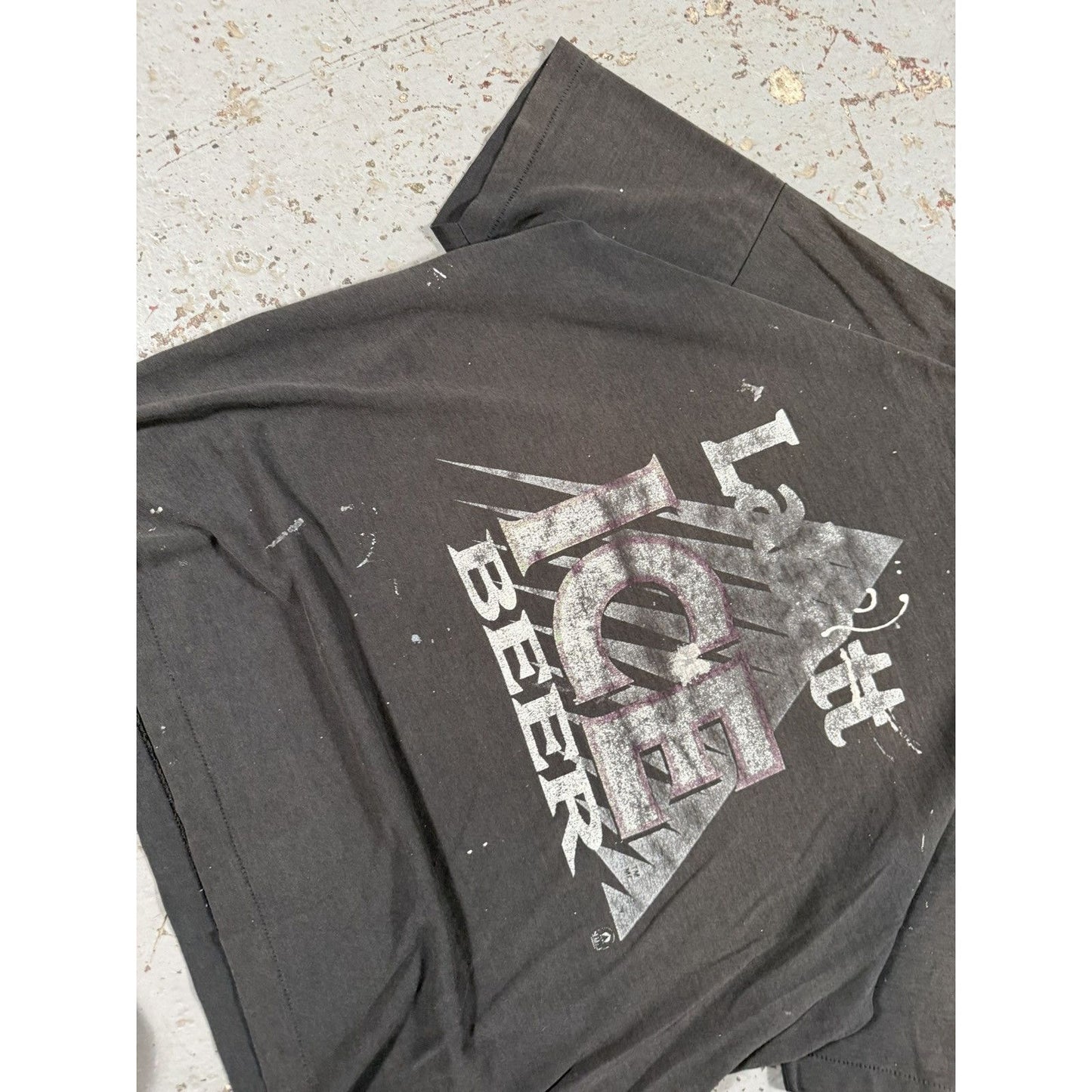 Vintage Distressed Sun Faded Labatt Ice Beer Paint Tee