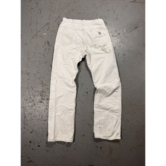 Vintage Thrashed White Carhartt Distressed Denim