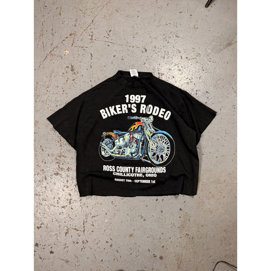 Vintage 1997 Bikers Rodeo Thrashed Cropped Tee