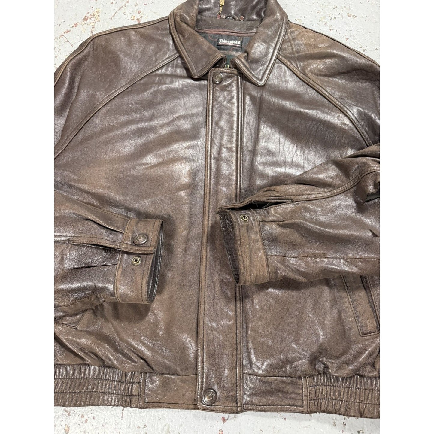 Vintage Danier Thermal Insulated Leather Mocha Brown Jacket
