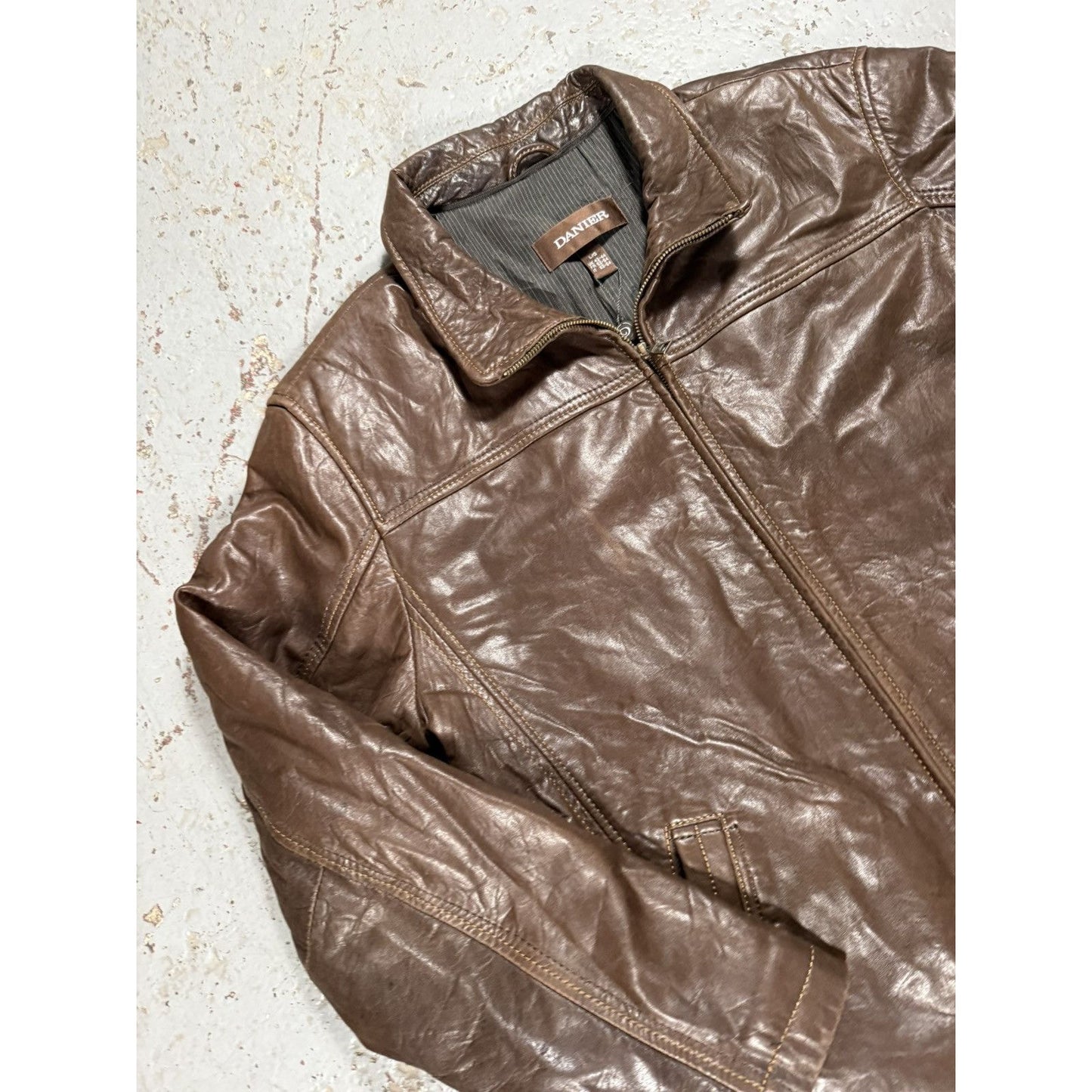 Vintage Danier Faded Classic Leather Brown Jacket