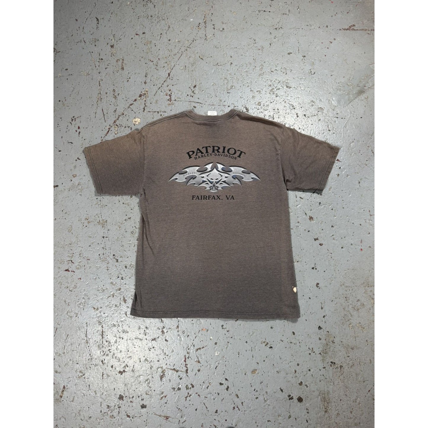 Vintage Ash Grey Neo Tribal Harley Davidson Tee