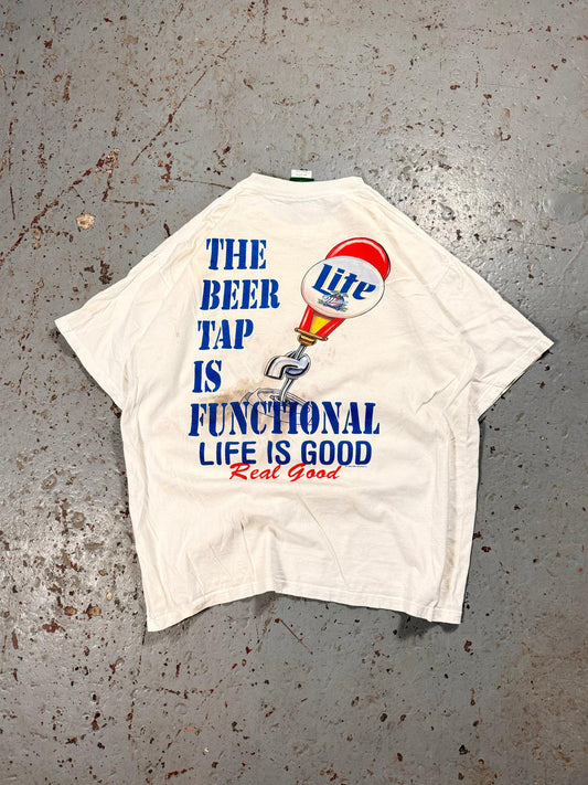 Crazy Distressed Vintage Miller Light Tee