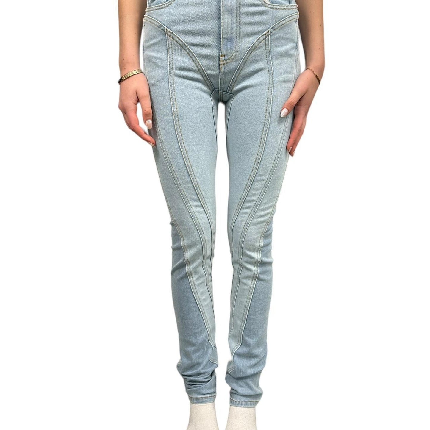 Mugler 2 Tone denim jeans