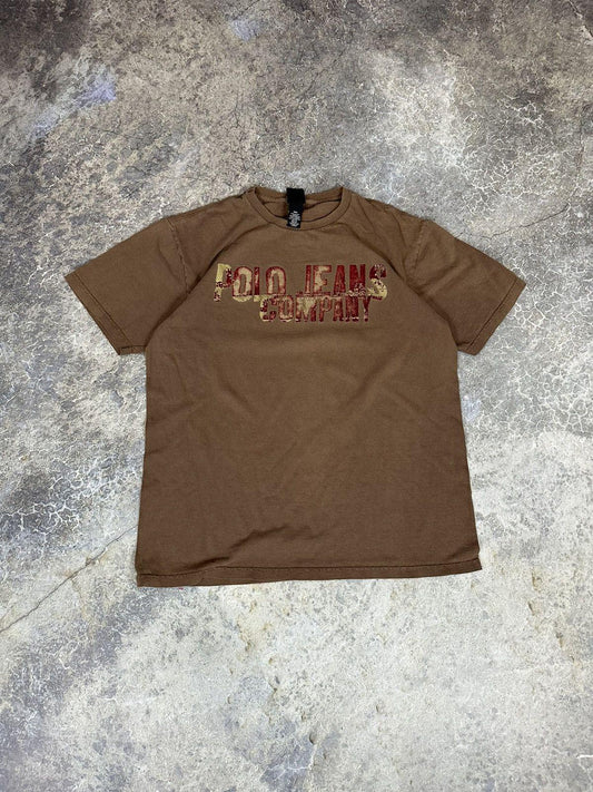 Vintage Distressed Perfect Fit Brown Polo Tee