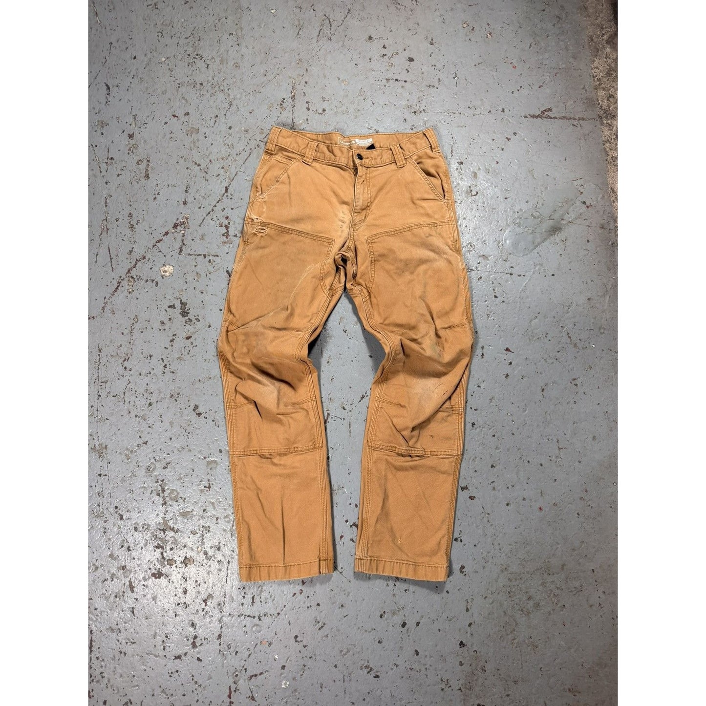 Vintage Beige Distressed Carhartt Double Knees
