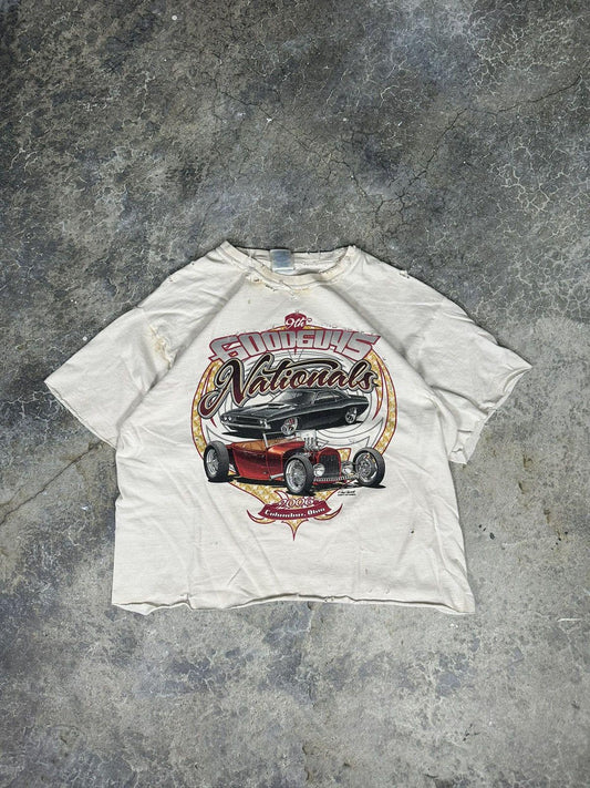 Vintage Thrashed Cropped Classic Cars Tee