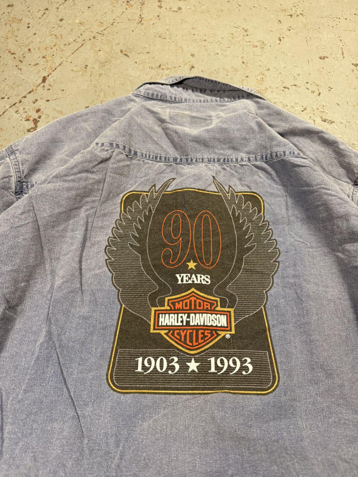 Vintage Harley Davidson Button Up Denim Tee