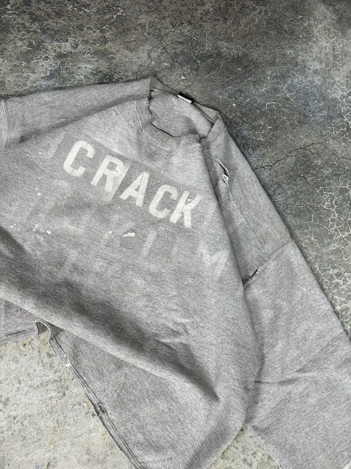 Vintage Thrashed Custom “CRACK” Starter Crewneck