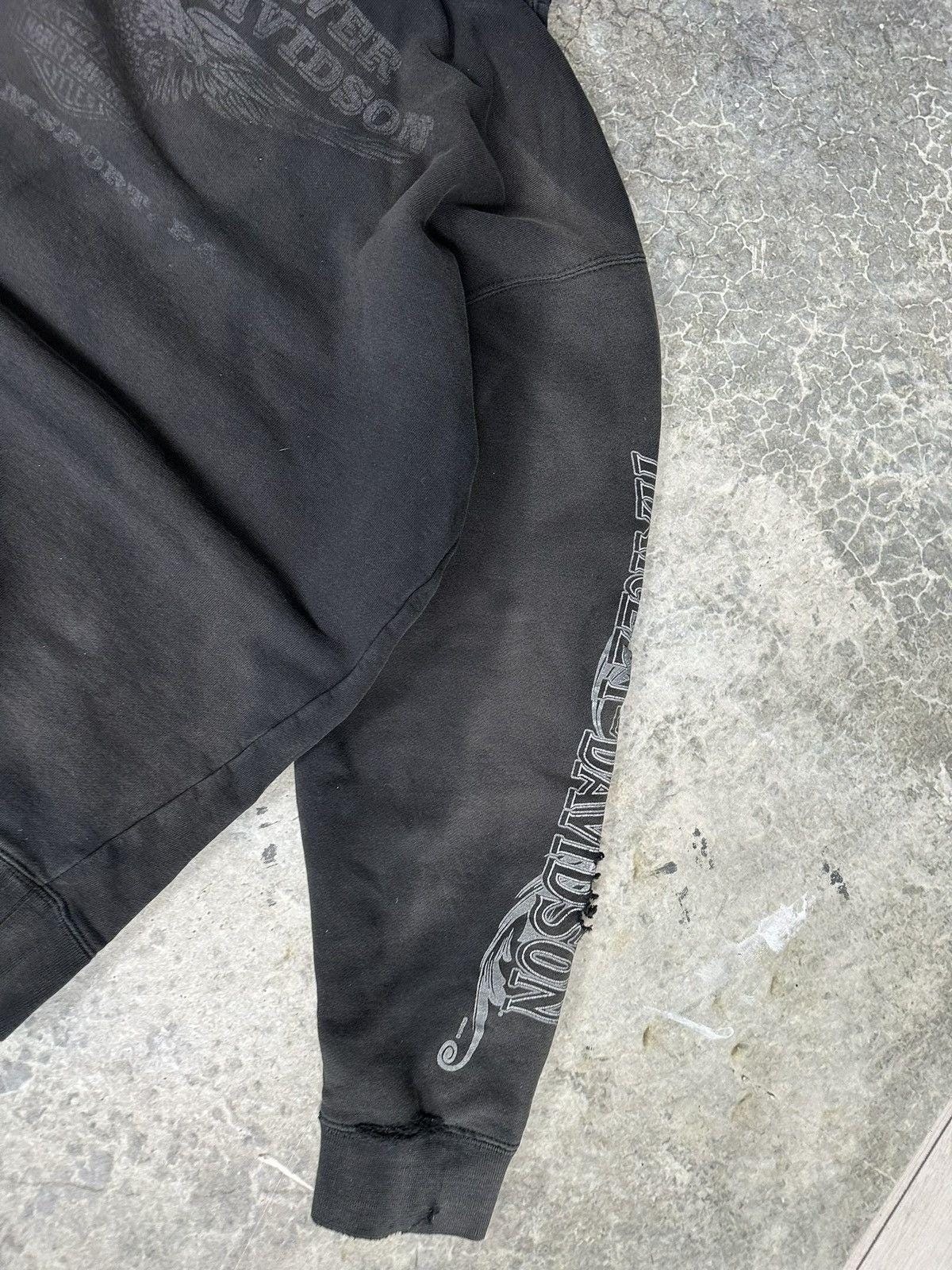 Vintage Thrashed Harley Davidson Skull Hoodie