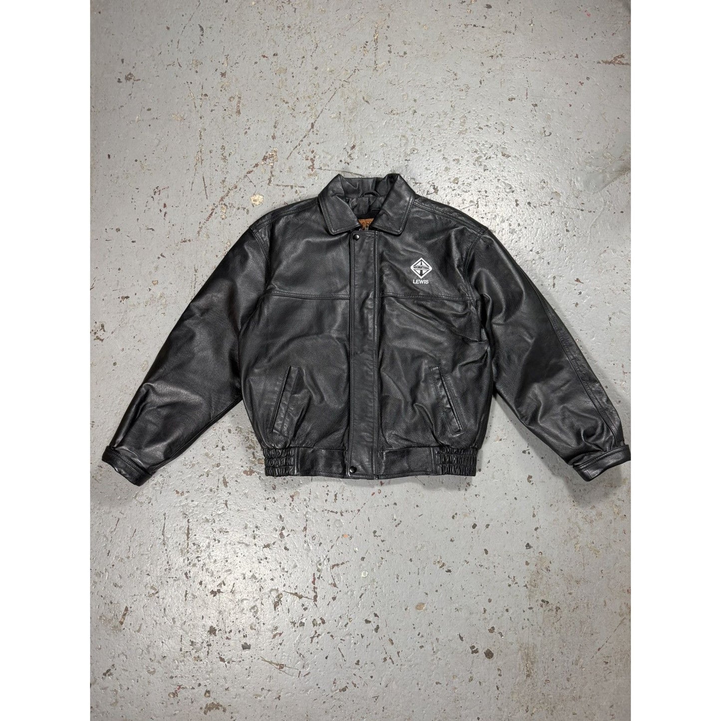 Vintage Perfect Fit Leather Bombed Lewis Motors