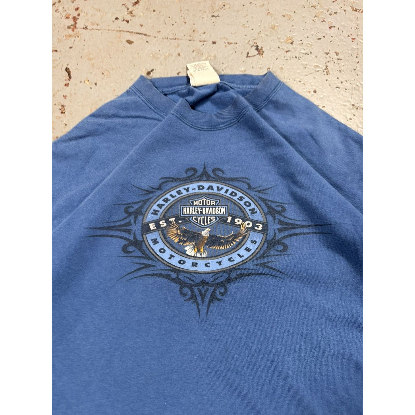 Vintage Harley Davidson Blue Neo Tribal Yee