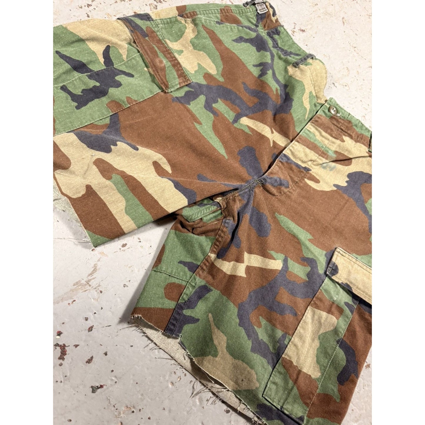 Vintage Military Camo Cargo Shorts