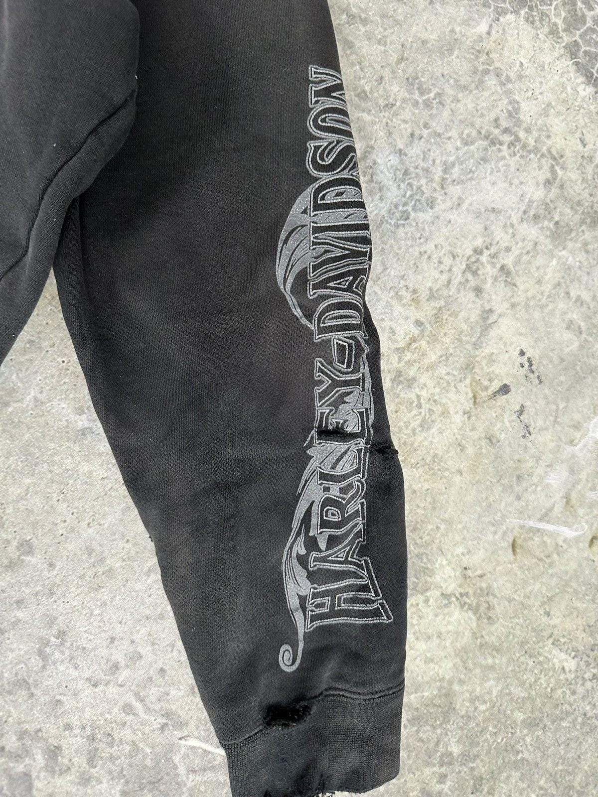 Vintage Thrashed Harley Davidson Skull Hoodie