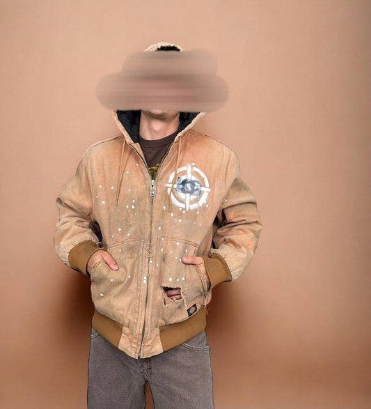 Vintage Thrashed Hooded Dickies Paint Jacket