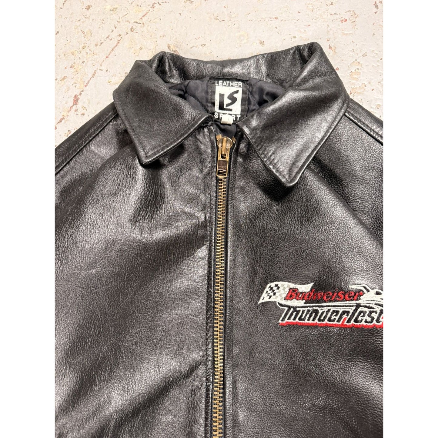 Vintage Budweiser Thunder fest Leather Jacket
