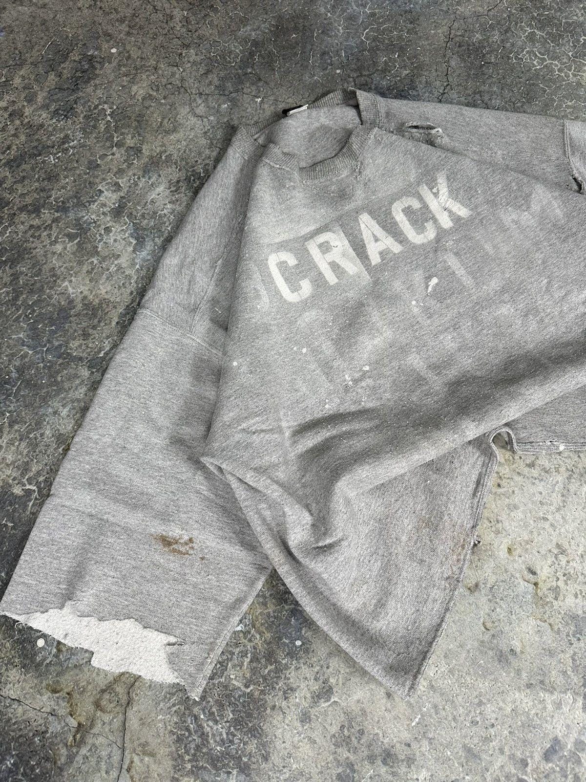Vintage Thrashed Custom “CRACK” Starter Crewneck