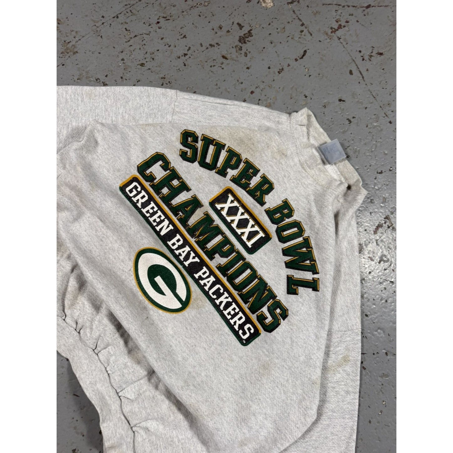 Vintage Lucky 7 Distressed Green Bay Packers Super B Sweater