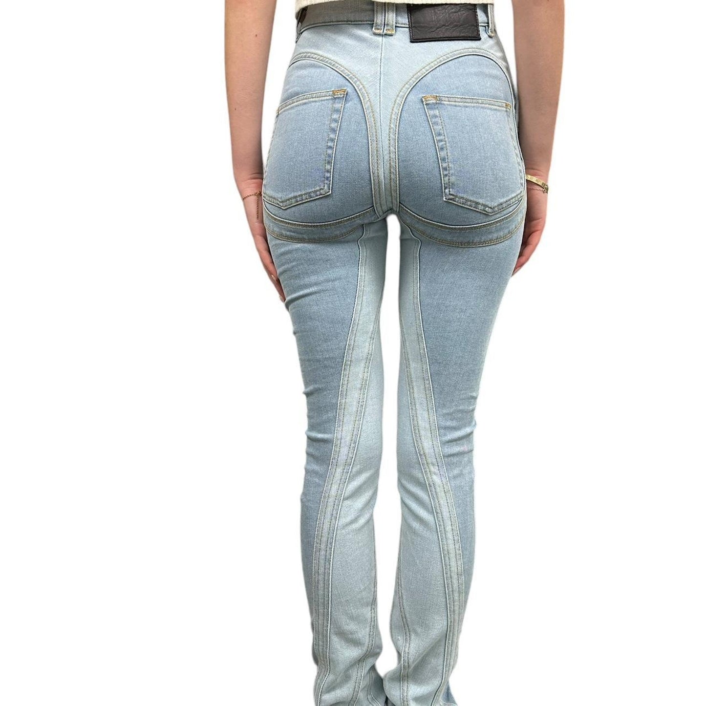 Mugler 2 Tone denim jeans