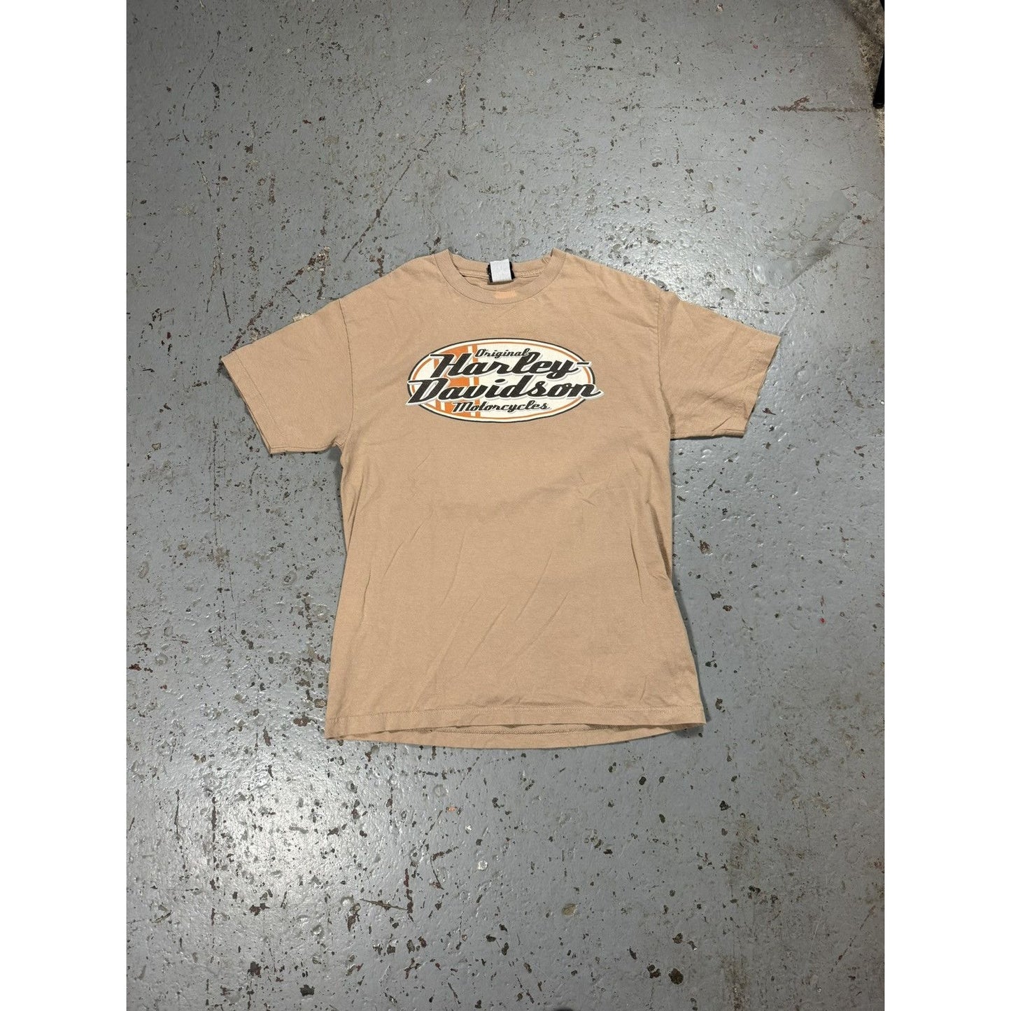 Vintage Harley Davidson Flame Cream Tee