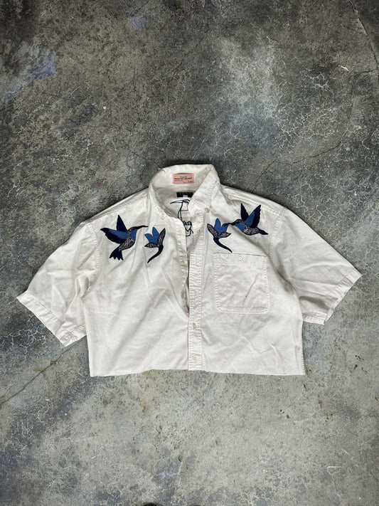 Vintage Cropped Oversized Western Shirt