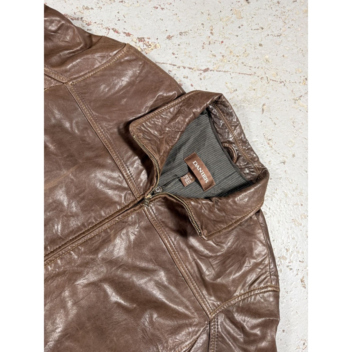 Vintage Danier Faded Classic Leather Brown Jacket