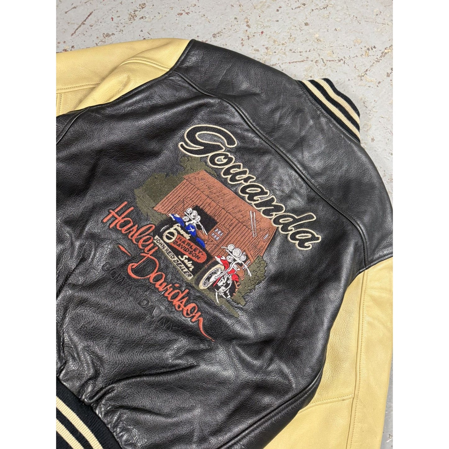 Insane Vintage Harley Davidson Leather 2 Tone Classic Jacket