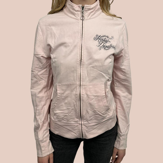 Vintage womens pink harley davidson zipup Sweater