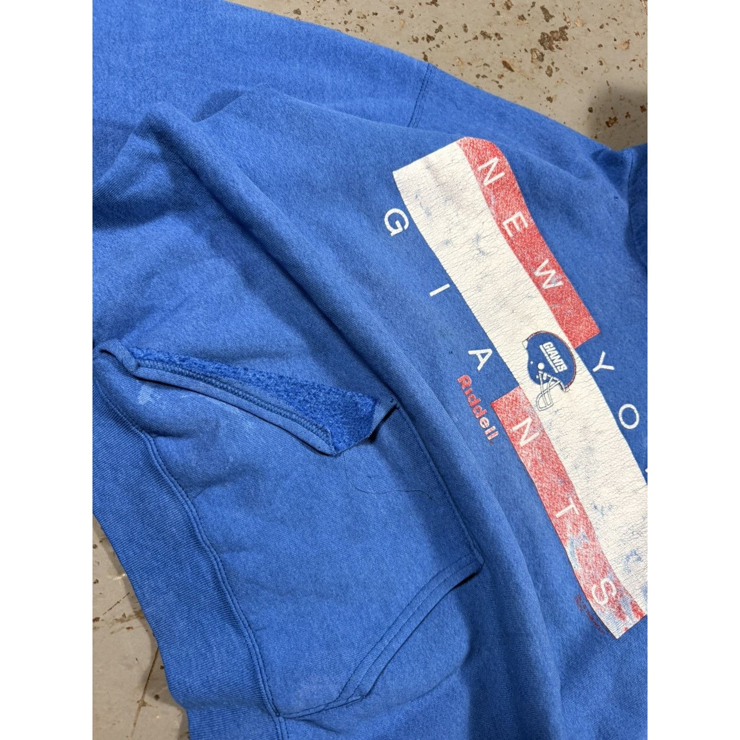 Vintage Thrashed Distressed New York giants Cropped Hoodie
