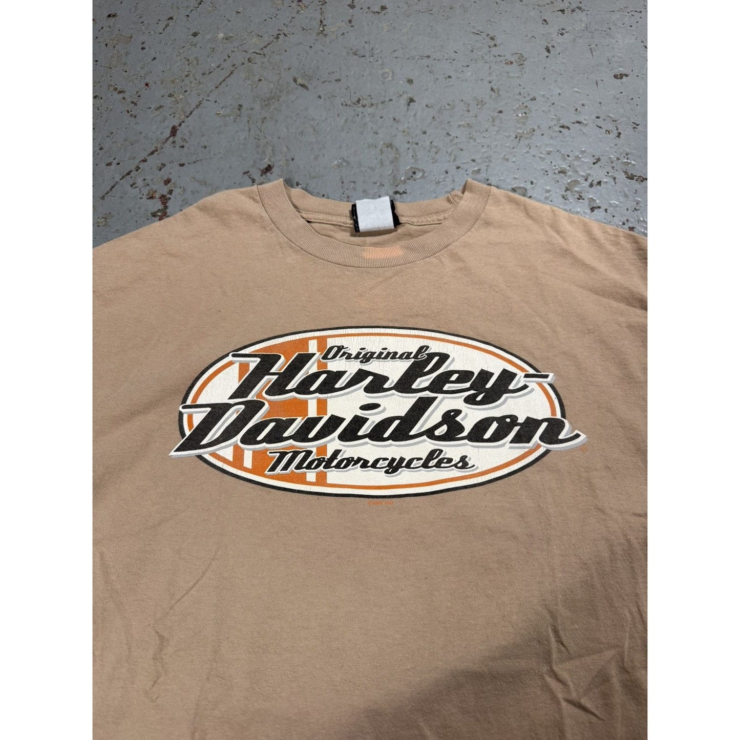 Vintage Harley Davidson Flame Cream Tee