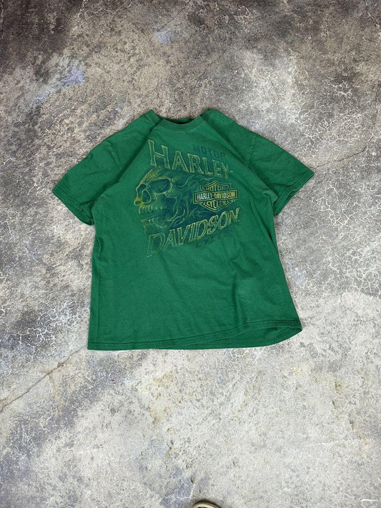 Vintage Flaming Skull Harley Davidson Tee