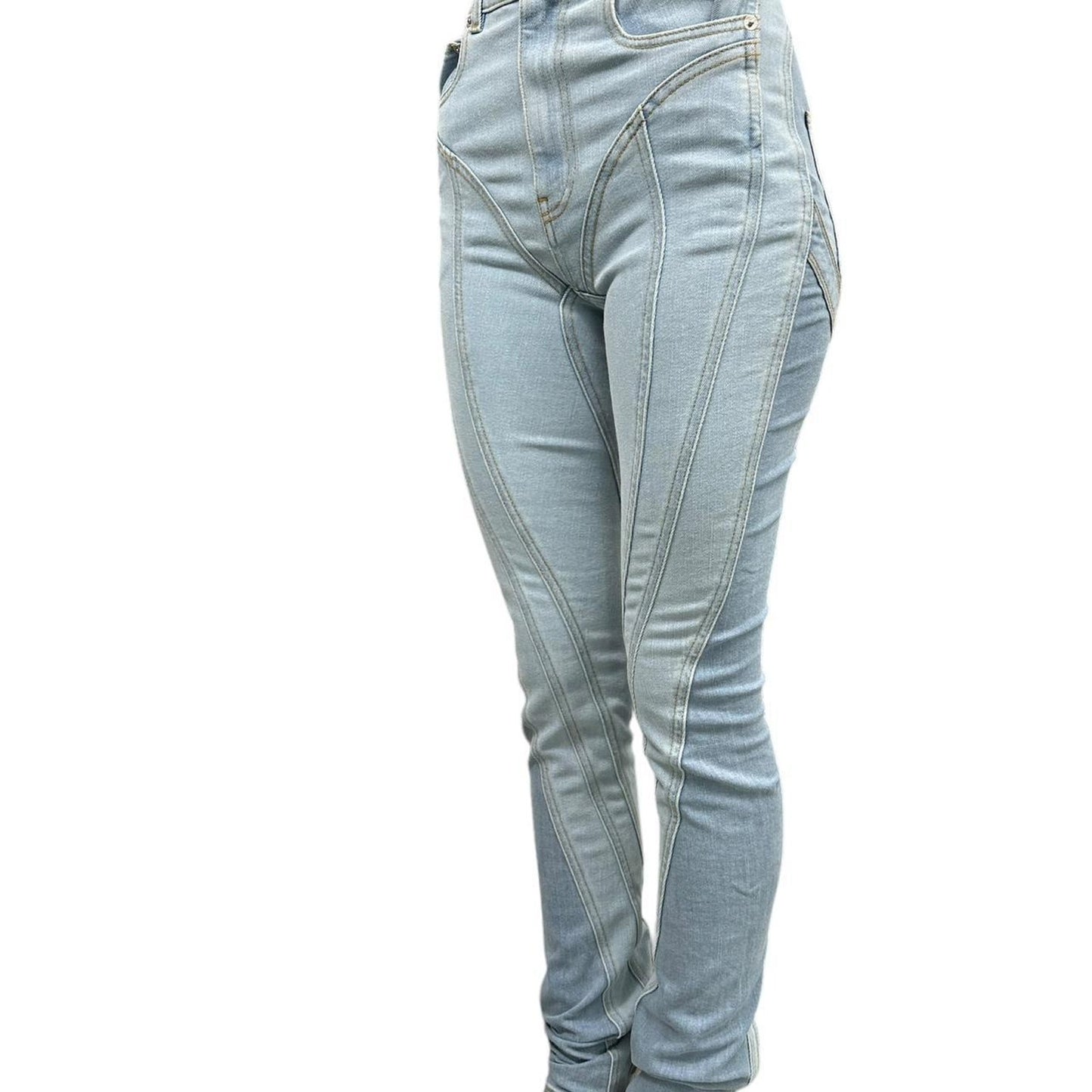 Mugler 2 Tone denim jeans