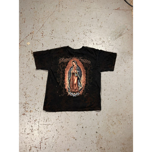 Vintage Virgin Mother Mary Mexico Tee Cropped